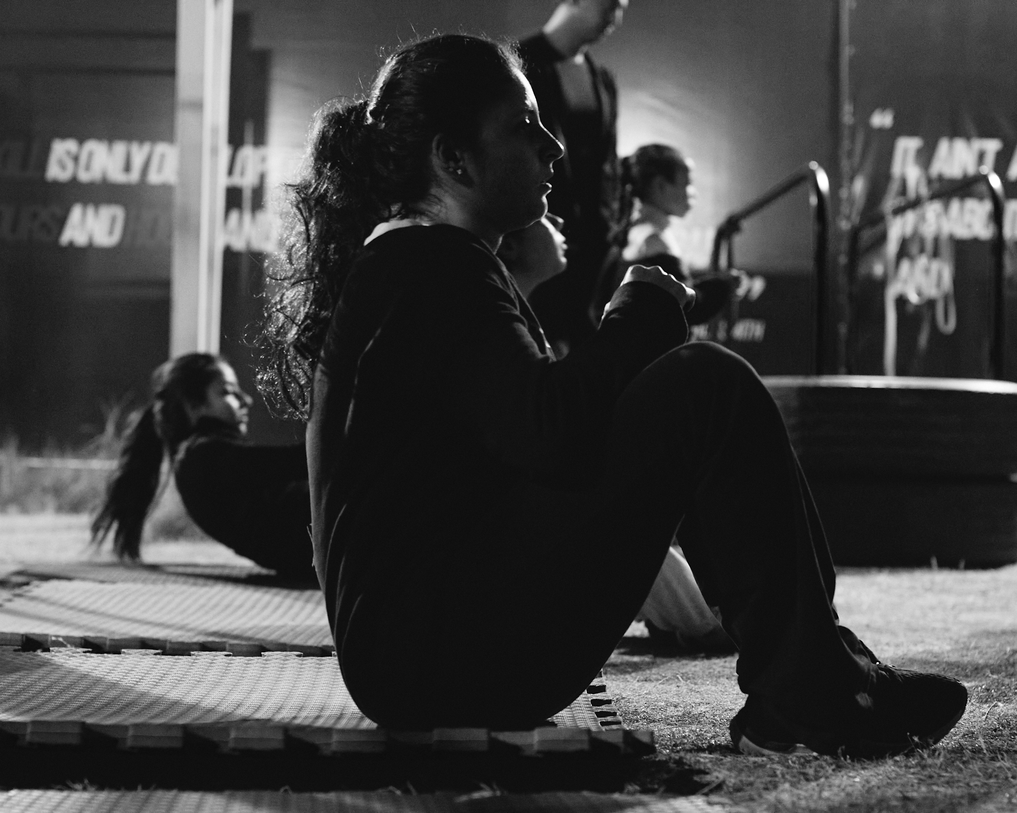 Members training together at night